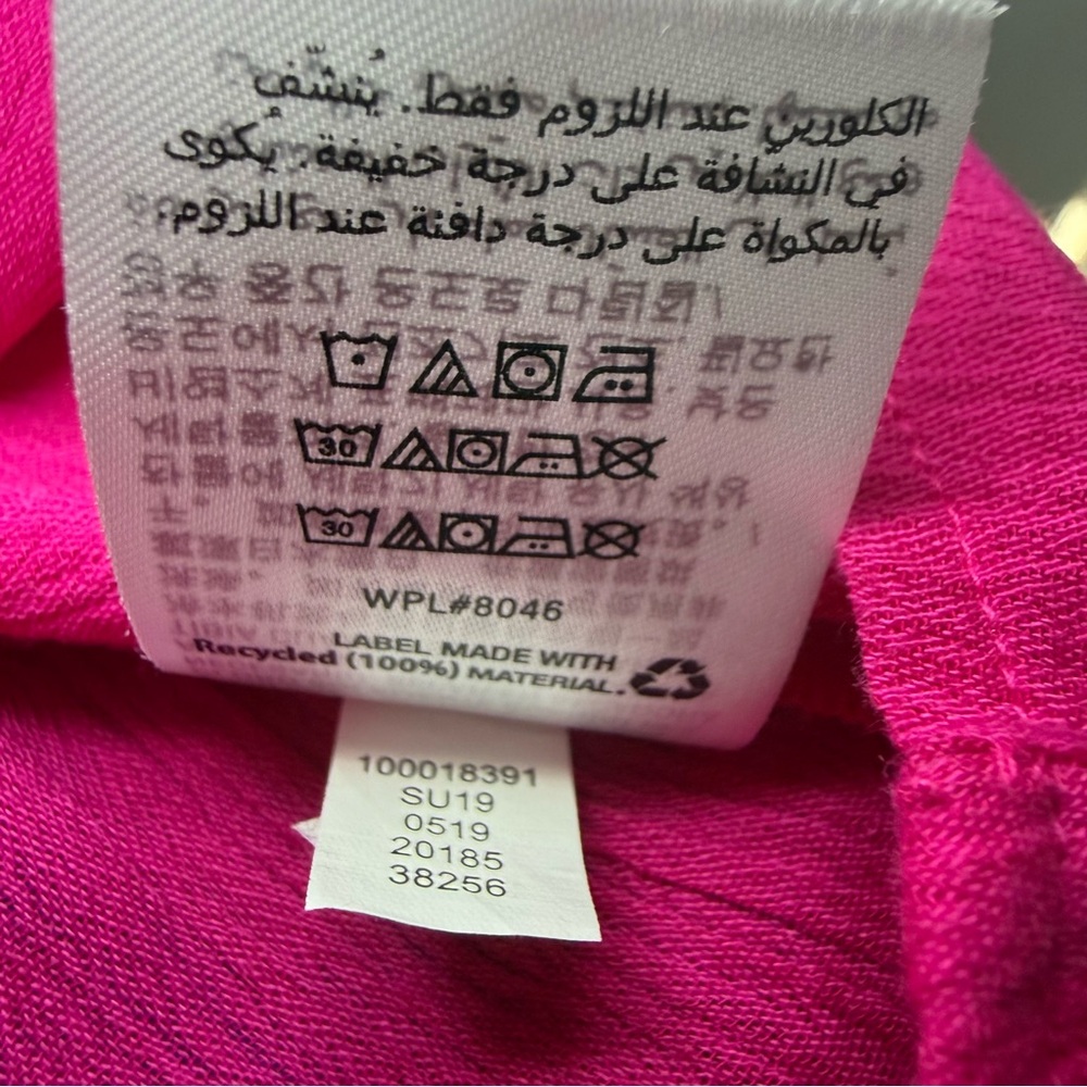 Charter Club Fuchsia Pink Roll-Tab Button Down Blouse - XL - Picture 10 of 10